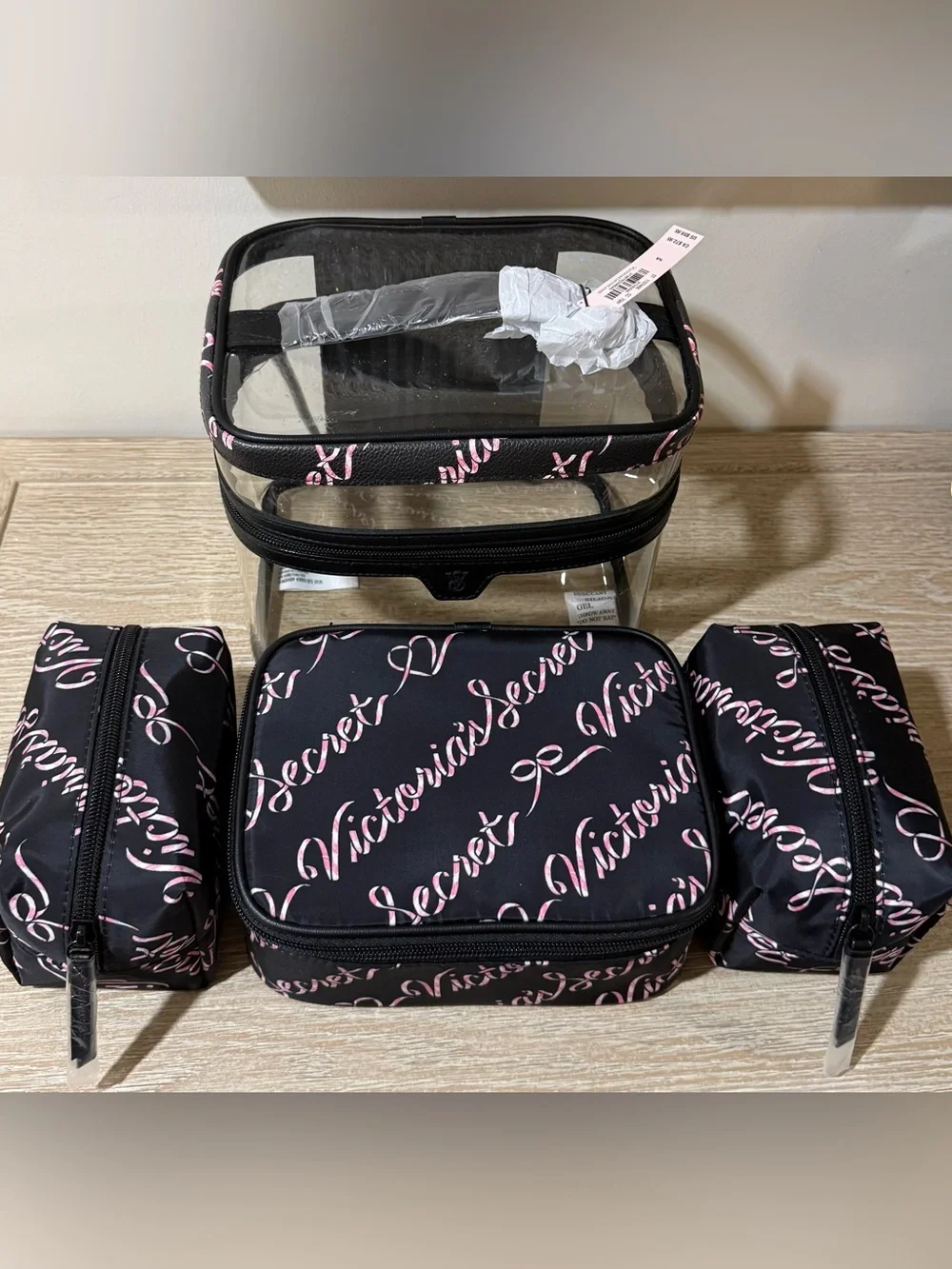 VS 4- Piece Makeup Bag Set With Top Handle